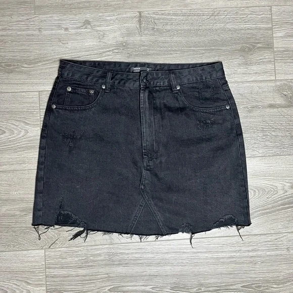 GLASSONS Denim Black Mini Skirt - Picture 2 of 5